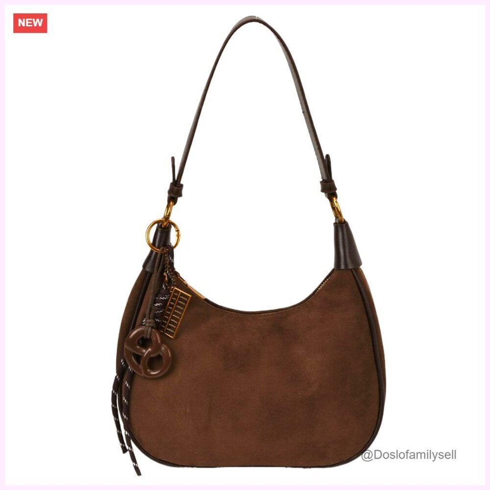 Faux Suede Hobo Bag Crossbody Shoulder Tote Retro Slouchy Purse Removable Strap